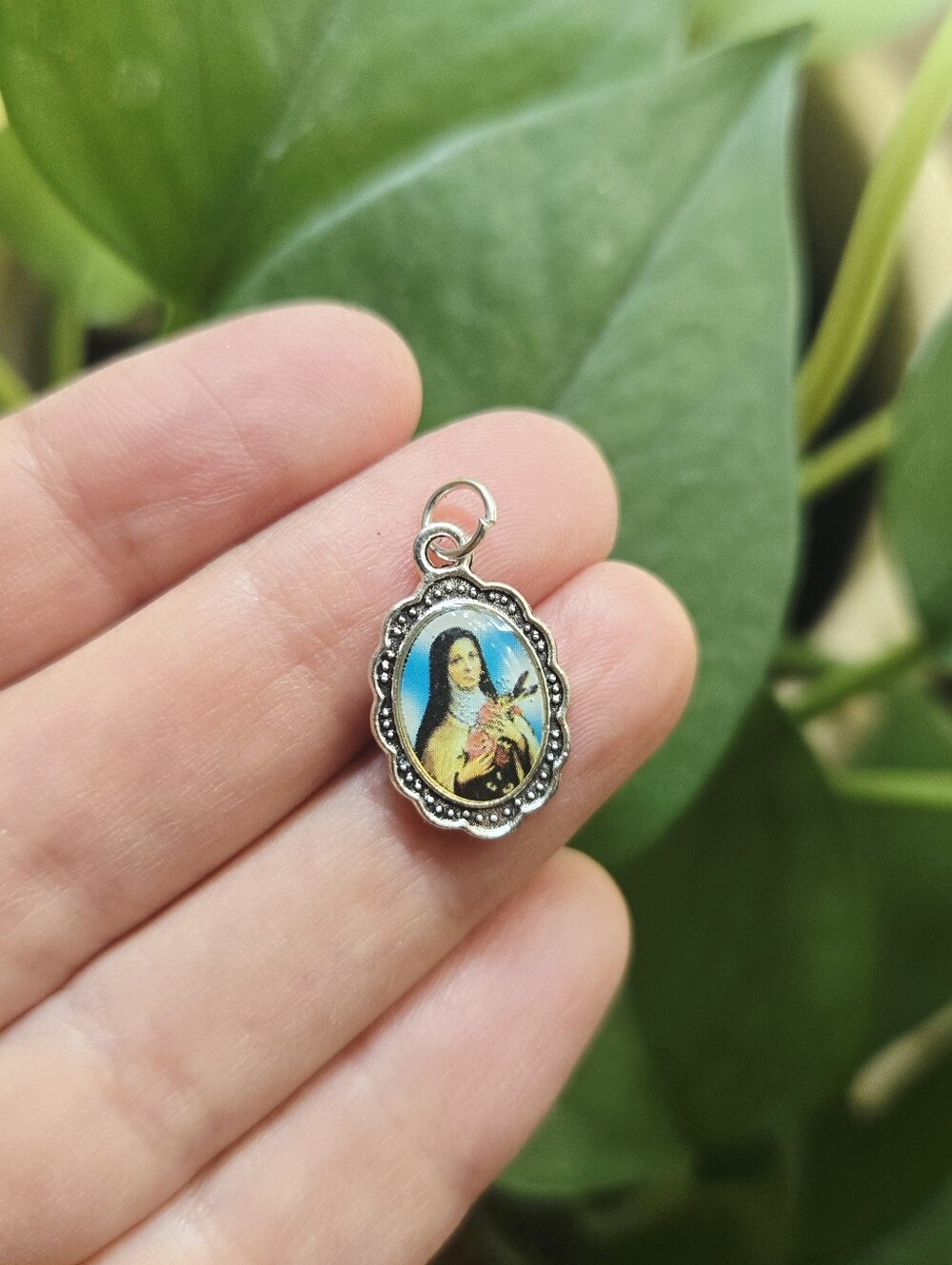Vintage St. Thérèse of Lisieux Charm – Little Flower Catholic Religious Pendant